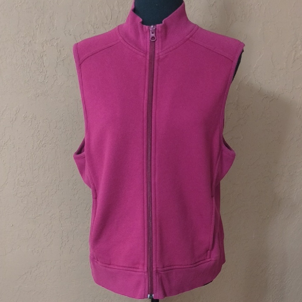 L.L. Bean Women's Maroon Fleece Vest Size L